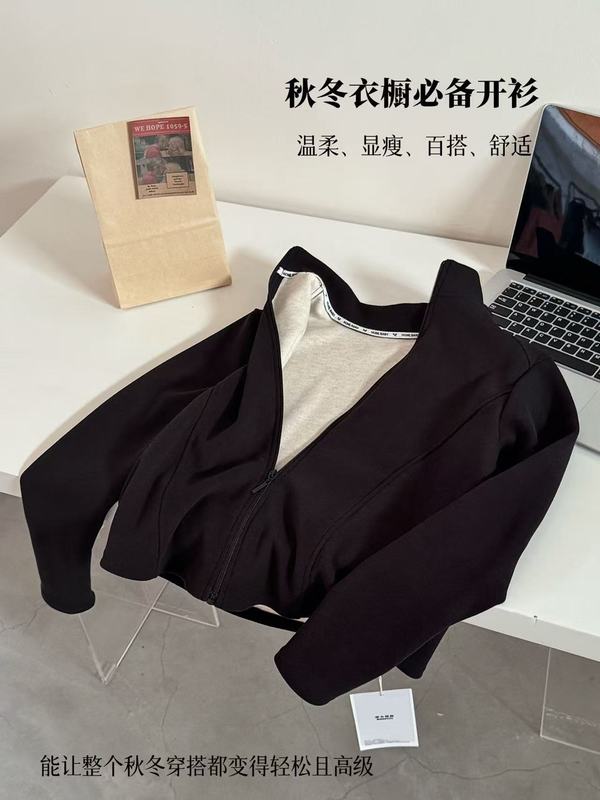MANUVIVI摩女薇薇小蛮腰羊毛蚕丝聚温外套全拉链立领秋冬休闲外套|undefined