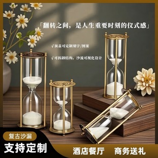 Carefully Selected Wholesale Creative Retro Accessible Luxury Metal Hourglass Timer 15/30 Minutes Office Decoration Ornaments