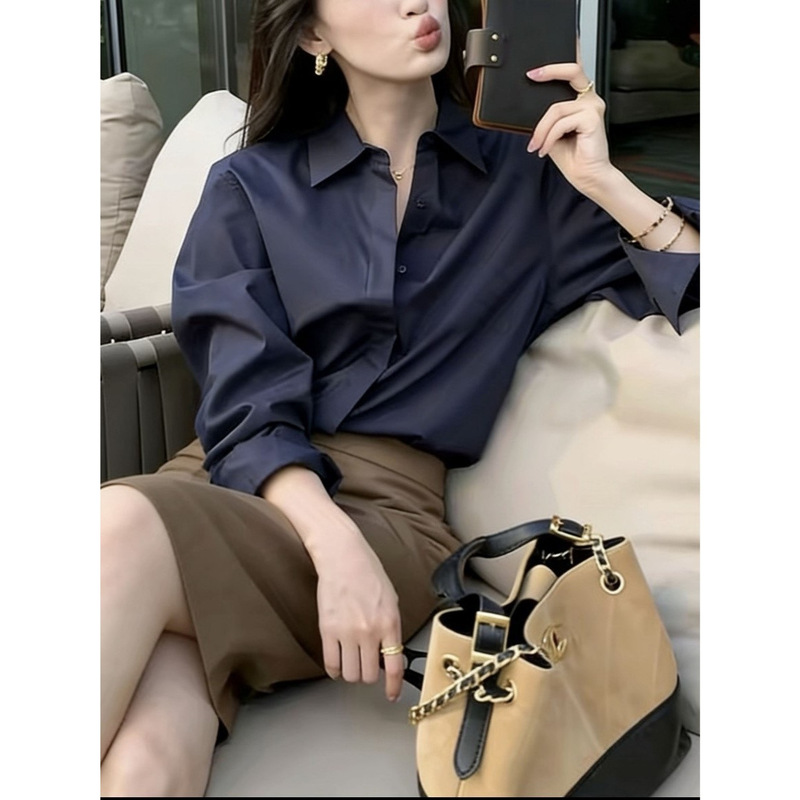 [Urban Architect] Japanese Toray Original Yarn All-Season Loose Straight-Cut Silhouette Shirt for Women