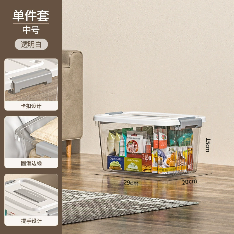 Storage Box, Extra Large Transparent Plastic, Thick Reinforced Walls, Stackable with Wheels