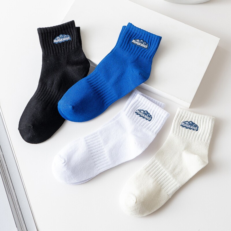 168 Needle Spring and Summer Embroidery Men's Low-top Low-top Socks Sports Snow Mountain Socks Cotton Socks Deodorant and Sweat Absorbing Men's Socks