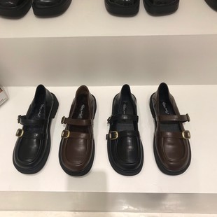 happyfeeling British Style Small Leather Shoes Japanese Style Women's jk Loafers Two-Wear Retro Mary Jane Shoes Student