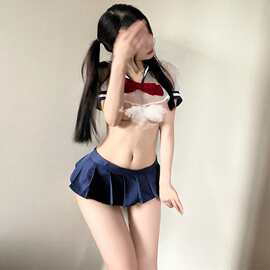 JK制服诱惑角色扮演纯情趣内衣夫妻性感火辣百褶短裙情侣套装2130