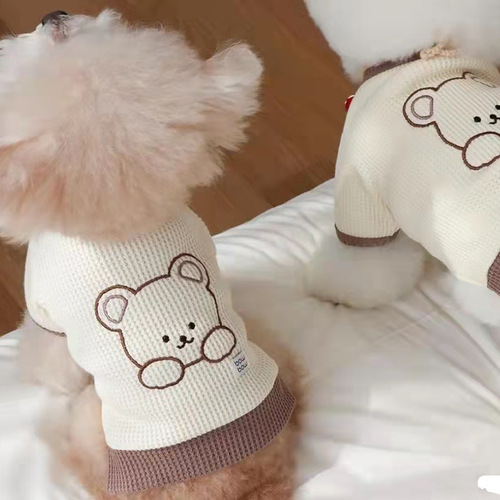 Korean style couple pet dog cat clothes skirt T-shirt bear teddy small and medium dog supplies