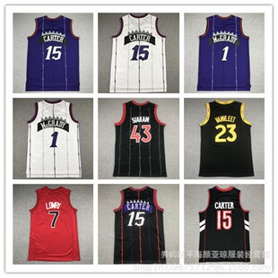 Embroidered basketball jerseys Raptors No.7 Lowry No.15 Carter No.1 McGrady foreign trade basketball uniforms wholesale
