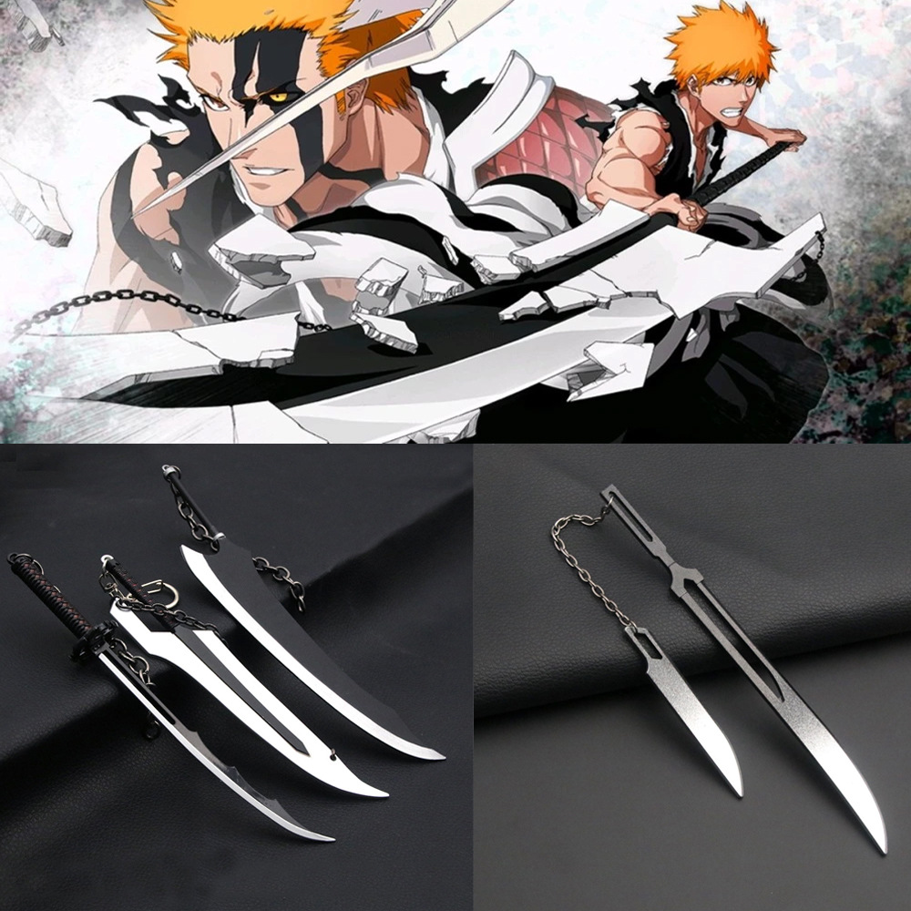 动漫死神千年血战 黑崎一护卍解武器天锁斩月钥匙扣 斩月双刀挂件