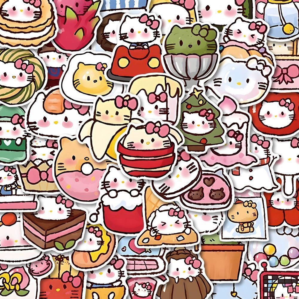 100 штук креативных мультяшных наклеек Sanrio для телефонов, ноутбуков, водонепроницаемые наклейки для блокнотов и ежедневников