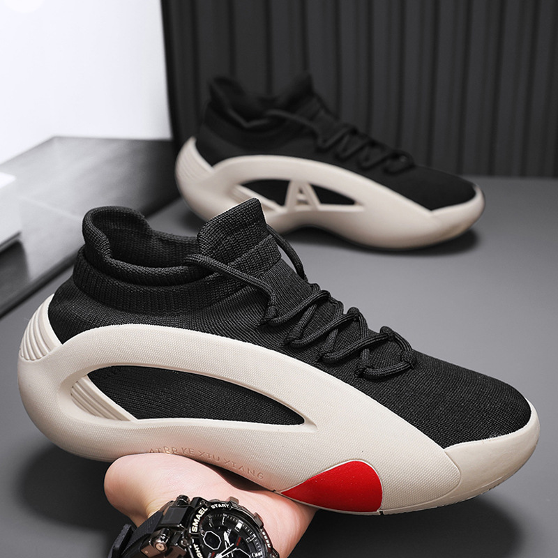 CMY Herrenschuhe 2025 Neue Sommer Vielseitige Mesh Atmungsaktive Laufsportsocken mit dicken Sohlen und zunehmender Höhe_voghion.com