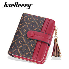 Baellerry new women's short wallet Korean style printed buckle zipper coin purse contrasting color card holder wholesale