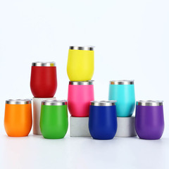 Amazon SWIG Egg Cup Stainless Steel Wine Insulated Cup Beer Cup Vacuum U Egg Shape Cross-border 12oz Eggshell