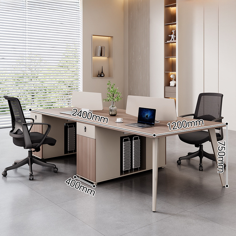 Mesa de oficina de venta directa de fábrica de doble posición de personal de escritorio de pantalla de escritorio de finanzas de escritorio de oficina moderna y simple