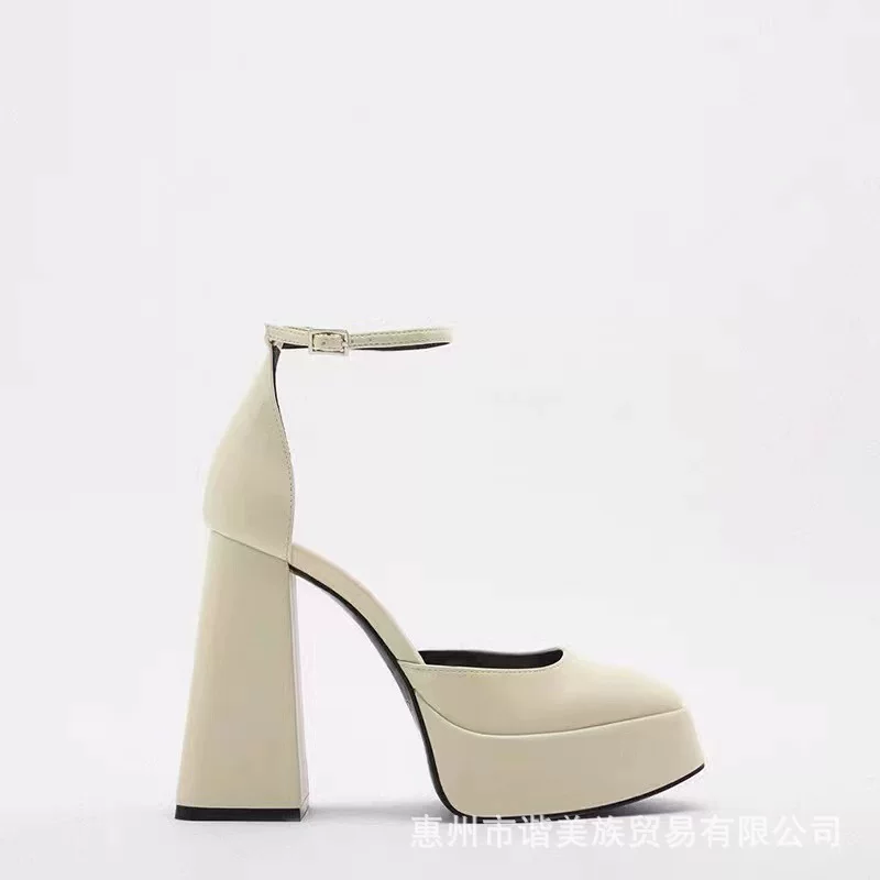 Balan Barbie Shoes новые женские ботинки осенью толстый каблук высокий каблук водостойкий Тайчунг айр Maryzhen одноточка