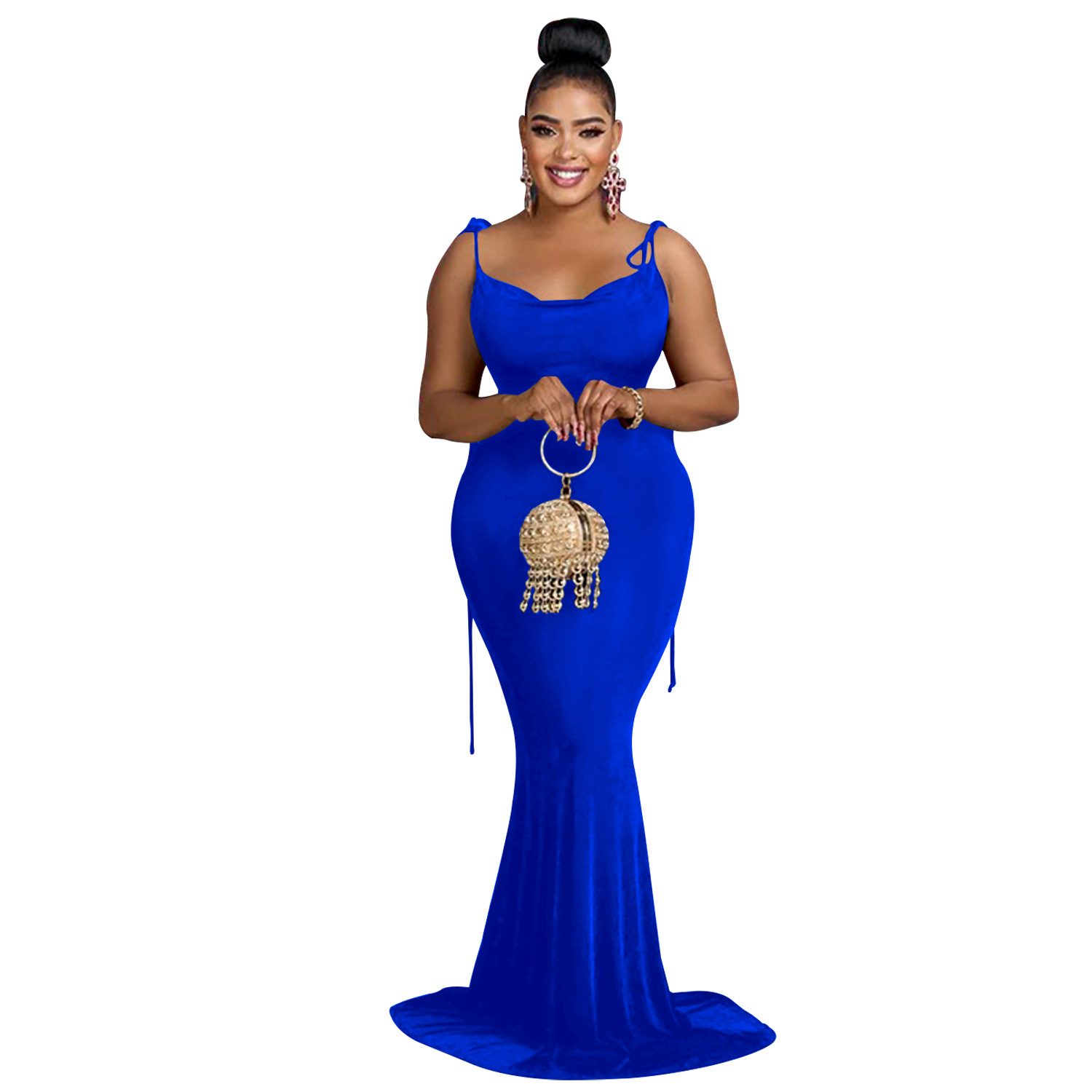 X6232 transfronteriza AliExpress Amazon moda europea y americana de las mujeres de color sólido correa de hombro vestido sin mangas vestido