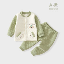 婴幼儿春秋夹棉套装秋季新生儿保暖秋衣秋裤宝宝分体内衣a类儿童