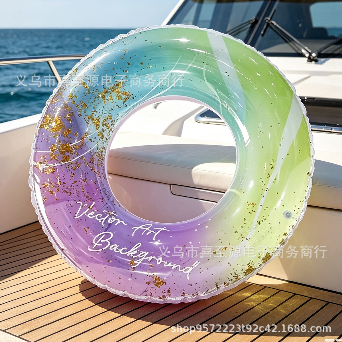 Flotador Axilar Transparente con Lentejuelas para Niños de PVC Inflable y Antivuelco
