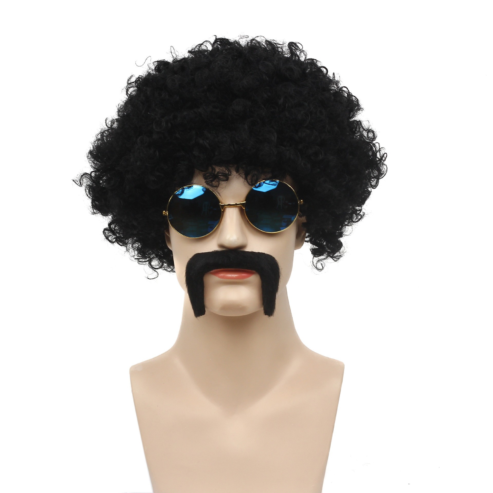 Black curly hair (individual wig)