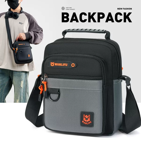 1month new men's messenger bag shoulder foreign trade cross-border letters casual storage multi-layer fashion Oxford cloth waterproof