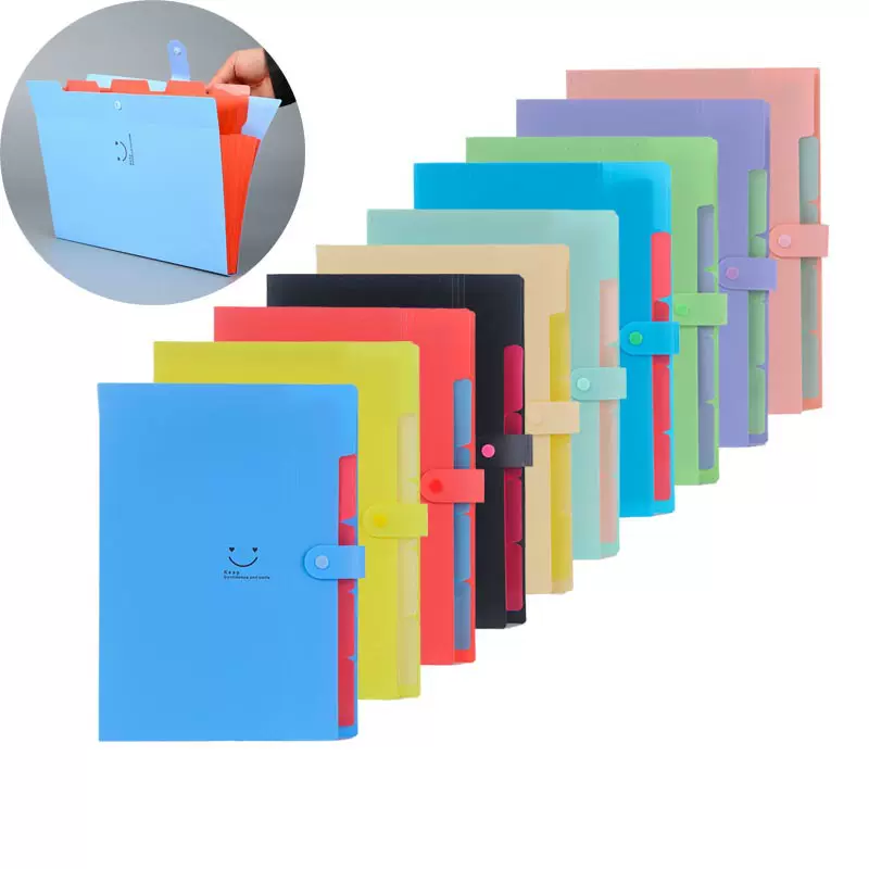 A4彩色风琴包文件夹多层pp塑料文件袋资料册办公收纳学生试卷夹