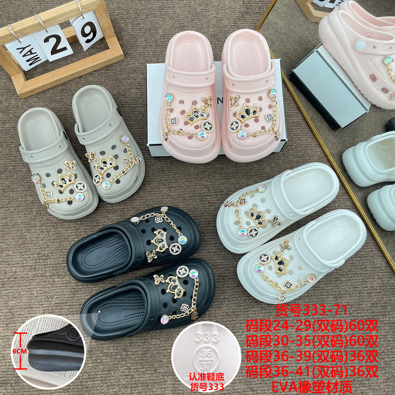New Style Outdoor Eva Parent-Child Clogs with DIY Shoe Decorations, Multi-Color Beach Shoes, Thick-Soled Versatile Garden Shoes for Women Wholesale New Style Outdoor Eva Parent-Child Clogs with DIY Shoe Decorations, Multi-Color Beach Shoes, Thick-Soled Versatile Garden Shoes for Women Wholesale