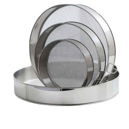 304 stainless steel 60 mesh round flour sieve thickened fine mesh filter dense hole powdered sugar mesh sieve baking tools