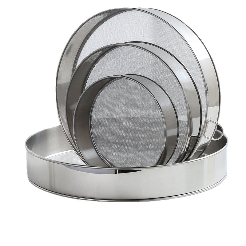 304 stainless steel 60 mesh round flour sieve thickened fine mesh filter mesh dense hole sugar powder screen baking tools 304 stainless steel 60 mesh round flour sieve thickened fine mesh filter mesh dense hole sugar powder screen baking tools