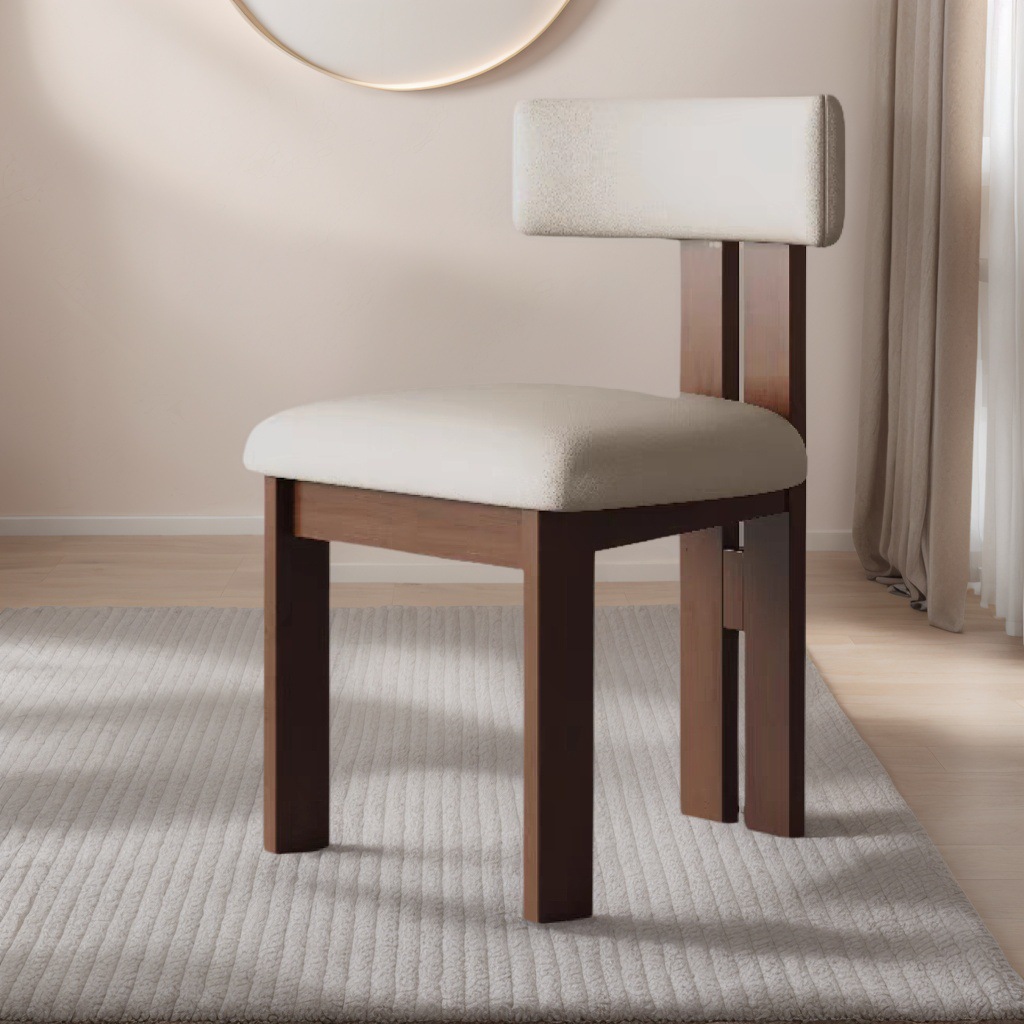 Silla de comedor medieval diseñador de casera de madera maciza silla de ocio francesa estilo nórdico retro silla de comedor simple