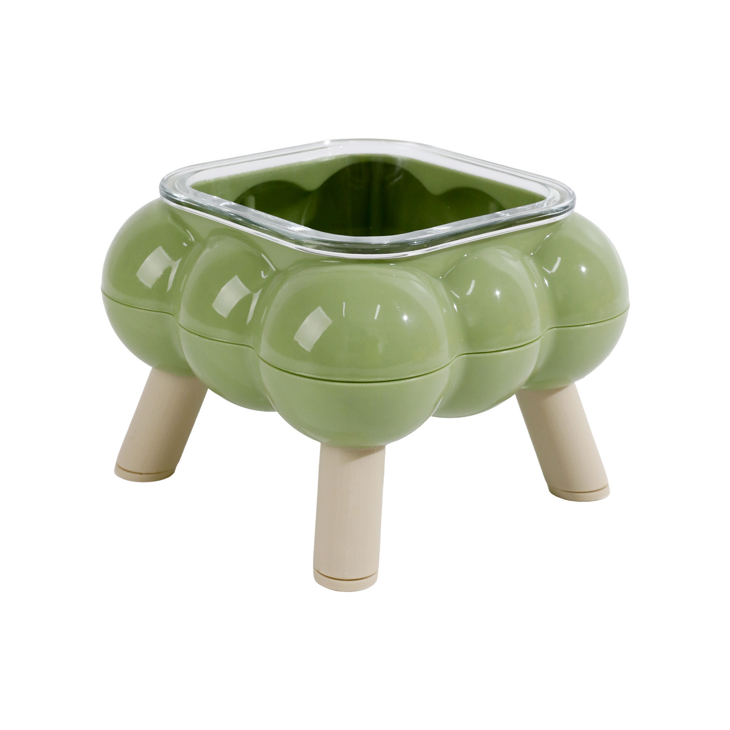 Tazón para comer para gatos Pipitao Caja original Bubble Glass Cuenco de cuatro patas Cuenco para gatos Cuenco para mascotas fácil de limpiar