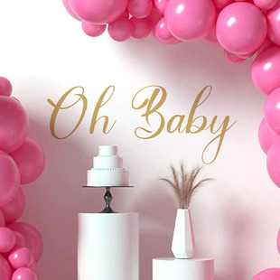 Cross-border oh baby English phrases party balloon arch indoor background wall self-adhesive decorative wall stickers on behalf of hair