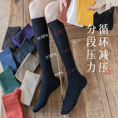 Socks for women wholesale pure cotton calf socks JK pressure socks trendy Japanese leg socks for girls autumn and winter full cotton half tube socks