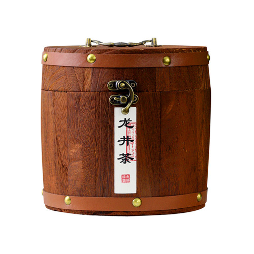 Longjing Green Tea  New Tea Pre-Qingming Dragon Well with Bean Aroma Authentic Tea Gift Box in Wooden Bucket - Popular Live Stream E-commerce Product