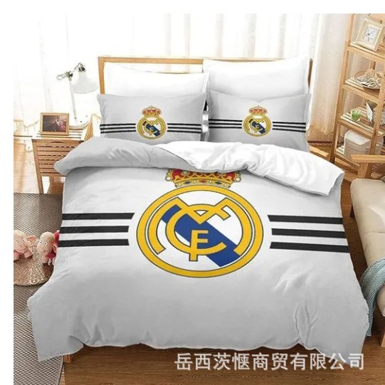 Cartoon Team-Themed Bedding Set (Duvet Cover, Bed Sheet, Pillowcase) Three-Piece Set, Cross-Border Tk Custom-Made, Cross-Border 3D Digital Printing