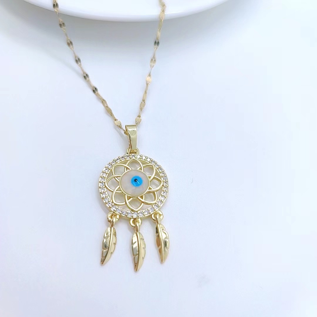 Womenu0027S Retro Fashion Geometric Titanium Steel Necklace Eye Stainless Steel Necklaces