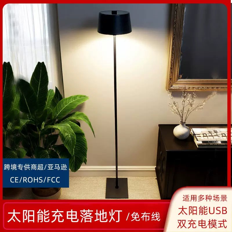 跨境新款太阳能落地灯usb充电台灯户外餐厅露营灯卧室书房庭院灯