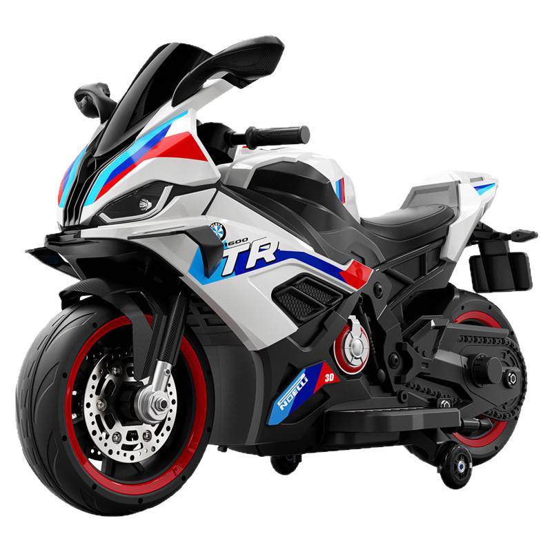 Motocicleta eléctrica para niños de dos ruedas, locomotora super grande para niños y niñas, motocicleta de juguete recargable para dos personas