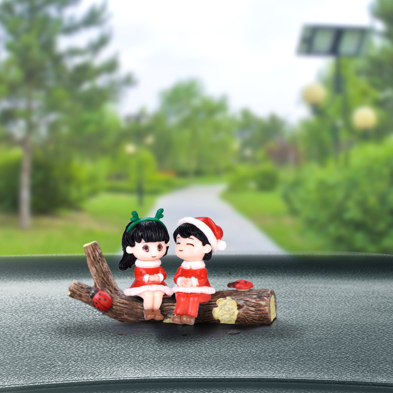 Coche de Navidad Consola central de coche Decoración de pareja linda creativa Decoración de escritorio de muñeca creativa de Navidad transfronteriza