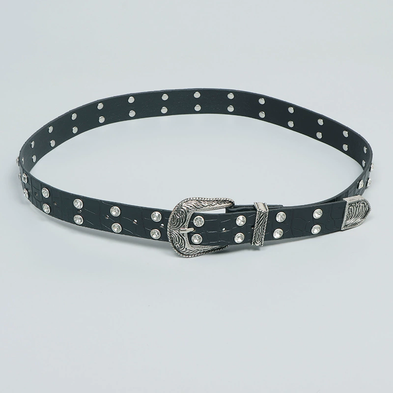 Belt, jeans, black retro universal accessory, American style