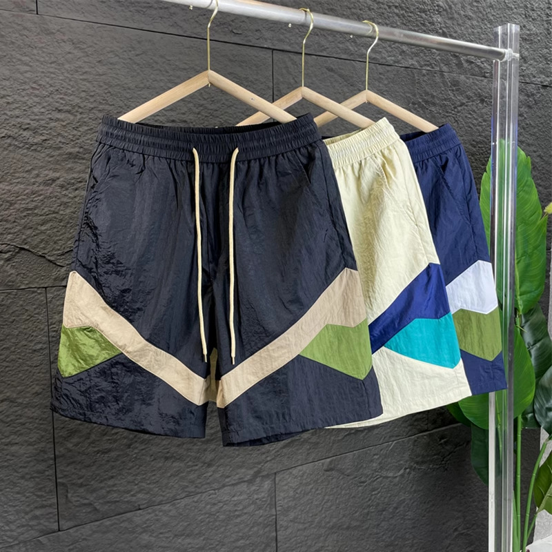 Men's Casual Pants 2026 Fashionable Summer Trendy Color Blocking Quick Drying Thin Sports Loose Shorts Versatile_voghion.com