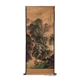 仿古画名人字画中堂画山水画迎客松客厅办公室装饰挂画批发