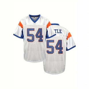 [Embroidered Ready Stock] Cross-Border Rugby Jersey Moran Football Training Uniform No. 7 54 Blue and White Football Uniform Men's Short Sleeves