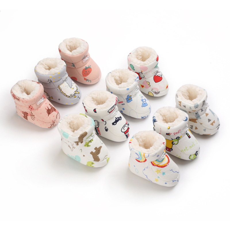 Li Haisheng zapatos de algodón de bebé de invierno 0-1 años de edad niños y niñas de dibujos animados lindo casual cálido Niño Zapatos