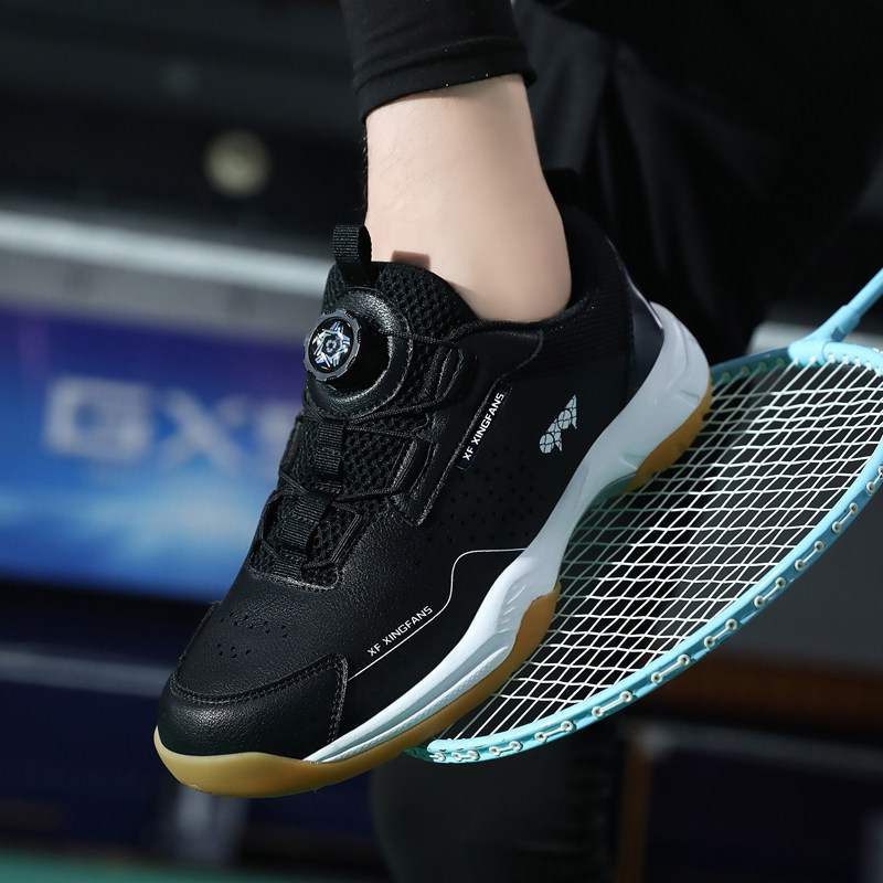 2026 New Black Rotating Buckle Professional Badminton Shoes for Men and Women, Ultra-Light Cushioning Competition Table Tennis Shoes 2026 New Black Rotating Buckle Professional Badminton Shoes for Men and Women, Ultra-Light Cushioning Competition Table Tennis Shoes