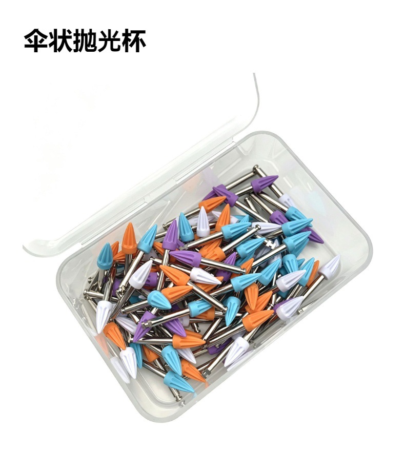 Dental Colorful Polishing Brush Polishing Cup Tooth Polishing Brush Nylon Polishing Brush Flat Head Brush Pointed Head Brush Polishing Tools