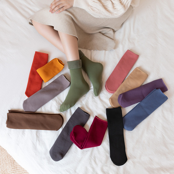 Demi-season cashmere non-slip keep warm socks for men and women