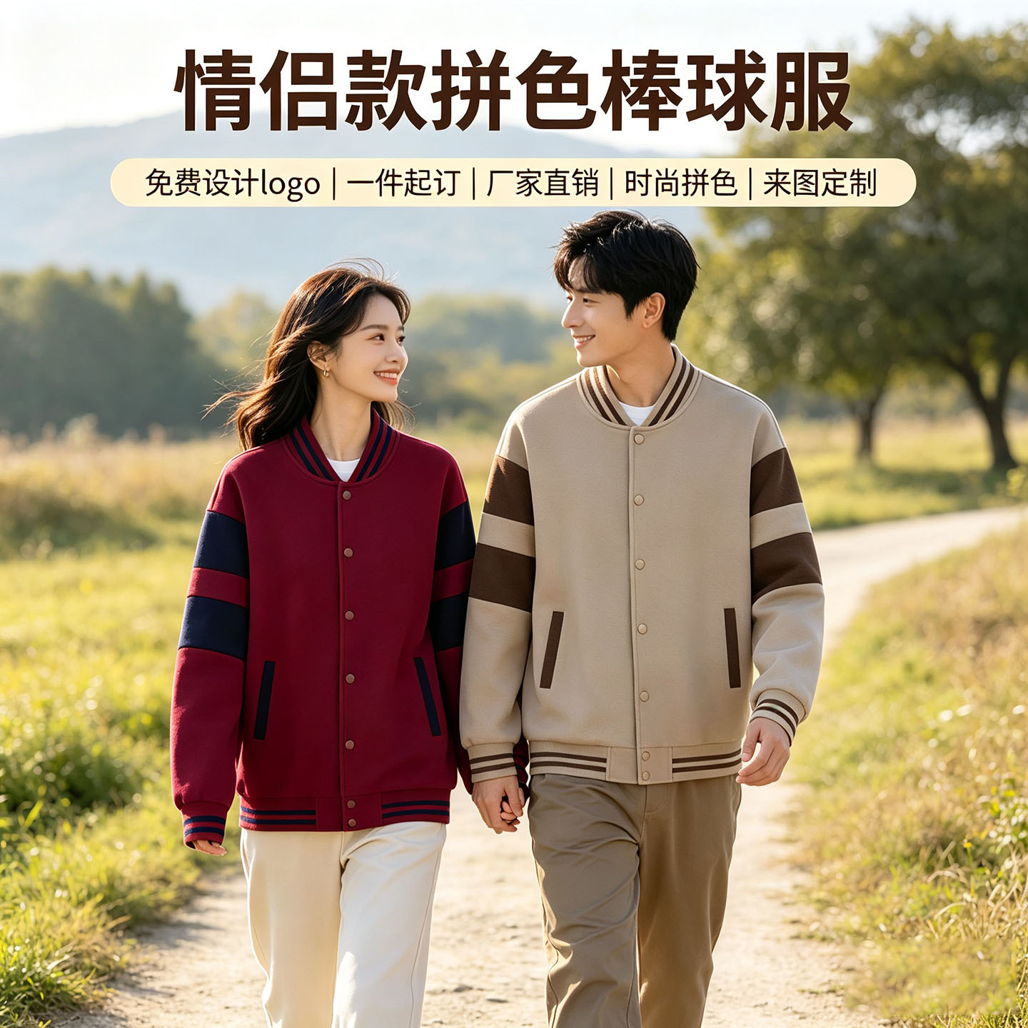 Fashionable cardigan baseball jacket, custom-made, loose-fitting, versatile, casual workwear, logo printed, suitable for group activities, embroidered jacket