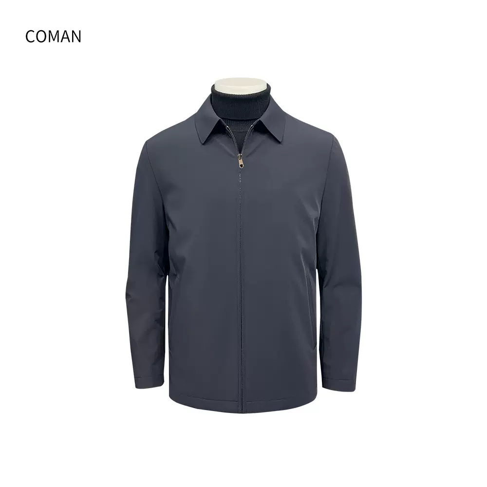 现货男款公务员行政翻领鸭绒羽绒服通勤男士商务休闲保暖夹克外套