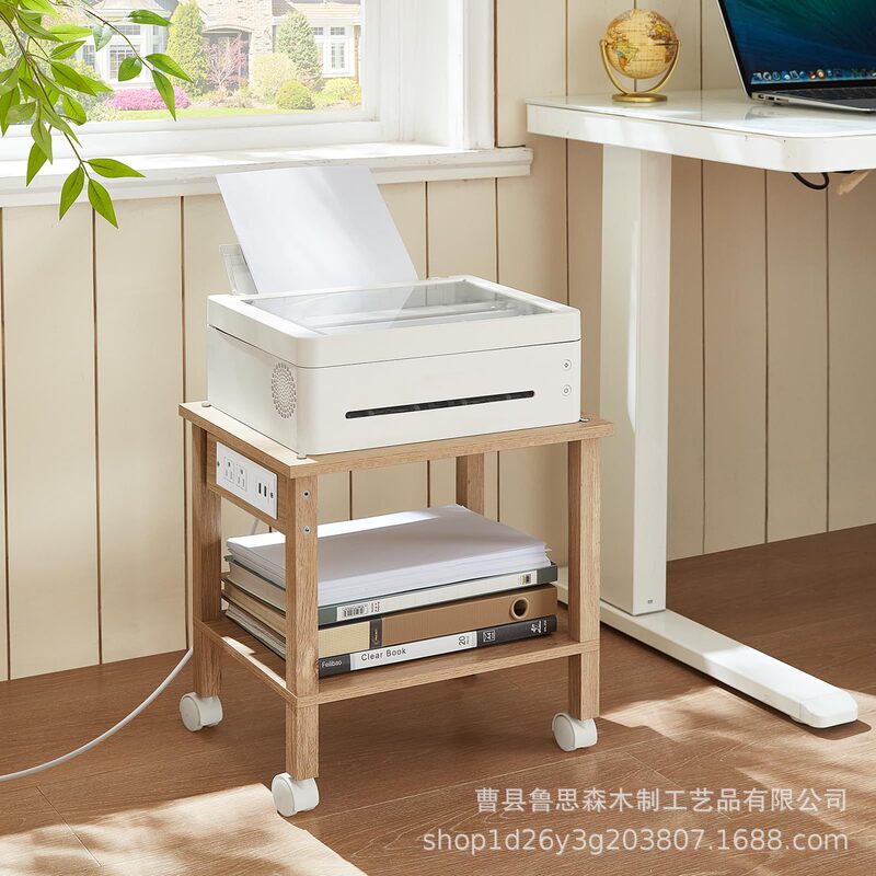 Wooden Printer Rack Removable Desk Rack Office Home Living Room Small Coffee Table Sofa Rack