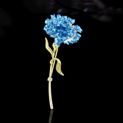 New Fashion Carnation Brooch High-end Women's Simple Elegant Enamel Plant Corsage Pin Suit Accessories