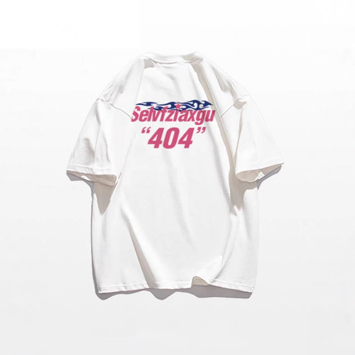 Summer Fun American Retro Brand Personality Letter Print Crew Neck Short Sleeve T-Shirt Men's Top Instagram Trend