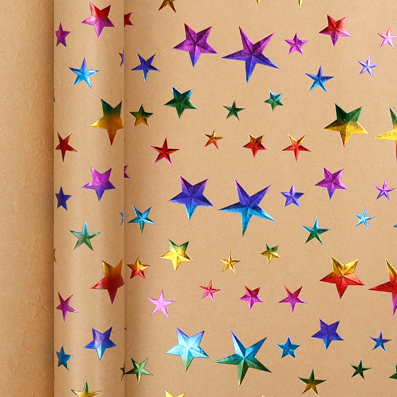 Transfronterizos para feliz cumpleaños, regalo de San Valentín, papel de embalaje de alto nivel, estampado concavo, rollo de kraft retro