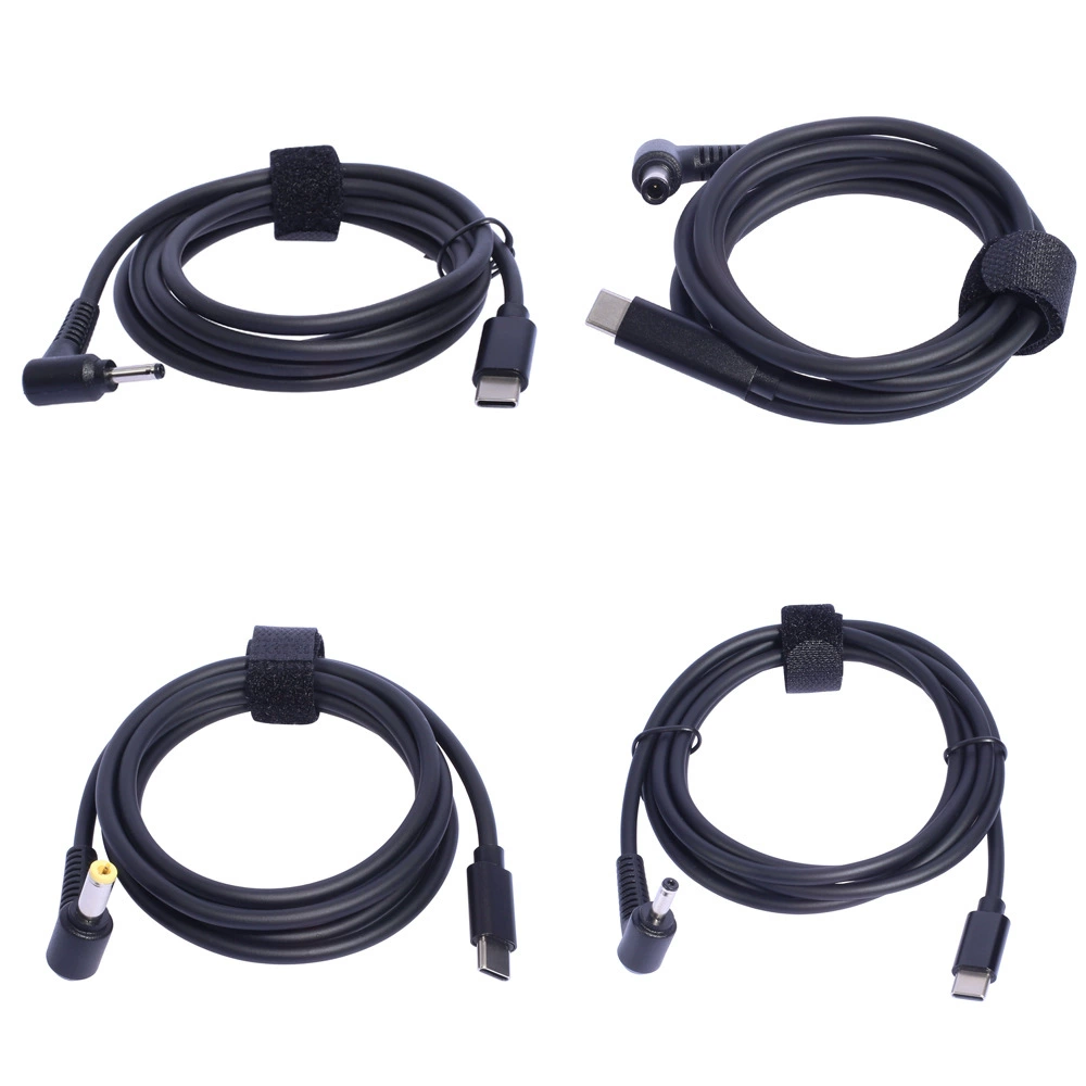 Cross-border five PD induction fast charging line Type-C to 5.5x2.5 is suitable